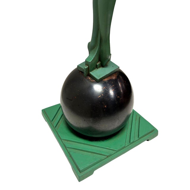 1920s Frankart Standing Nude on Ball Art Deco Sculptural Smoke Stand Model T330 For Sale - Image 9 of 11
