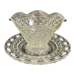 Imperial Glass Katy Clear Laced Edge Mayonnaise Bowl With Underplate