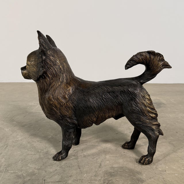 Life-Size Bronze Chihuahua Sculpture - 14"h For Sale In Dallas - Image 6 of 12