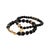 Early 21st Century Matte Black Onyx Stone Gold Cross Charm Wise Belief Bracelet Set For Sale - Image 5 of 7