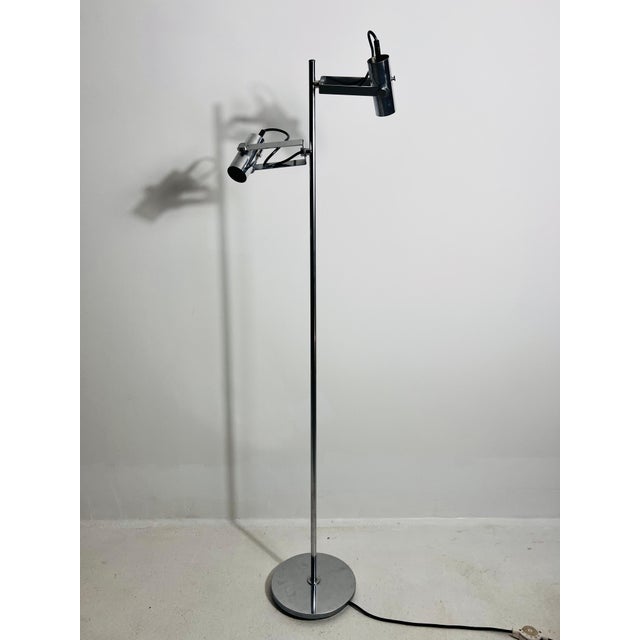 Metal Midcentury Chrome Floor Lamp, Germany, 1970s For Sale - Image 7 of 12