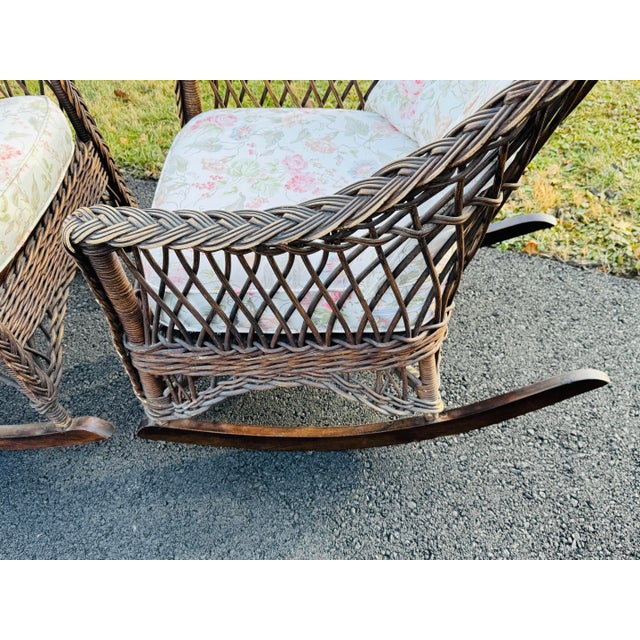 Vintage 1920s Wicker Rocking Chairs, a Pair | Chairish