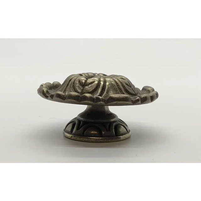 Drexel Heritage Acanthus Knob Antique Silver. Made of Metal. Floral design.