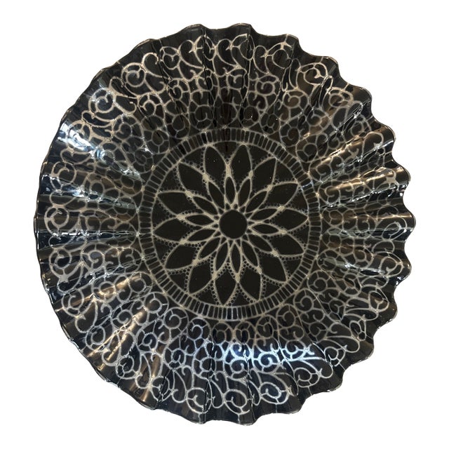 1960s Signed Sydenstricker 12” Glass Platter For Sale