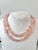 Lovely, vintage rose, quartz hand, tied beaded necklace can be double wrapped 32 inches