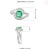 Metal Square Cut Emerald Ring Embellished With Diamond Size 5 For Sale - Image 7 of 11