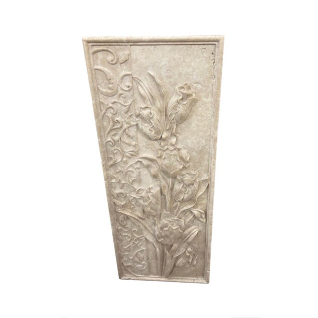 This architectural wall panel showcases a high-relief botanical sculpture that bridges classical Mediterranean design with...