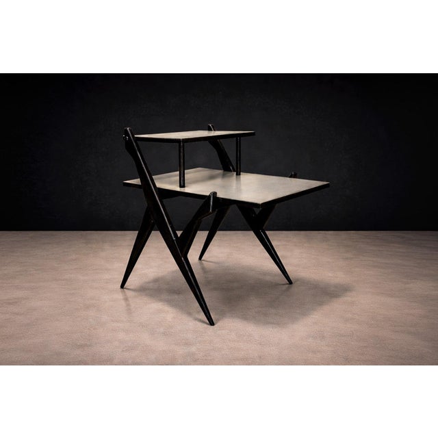 1950s Side Table in Pau Marfim Hardwood & Formica, Unknown, 1950s For Sale - Image 5 of 7
