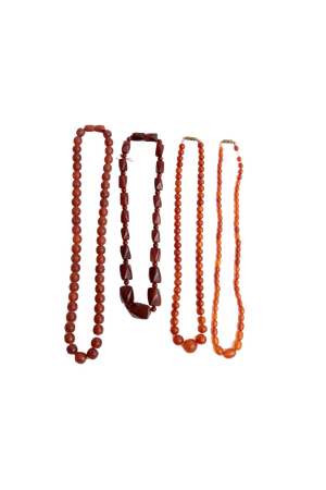 Vintage Amber Necklaces, 1960s, Set of 4