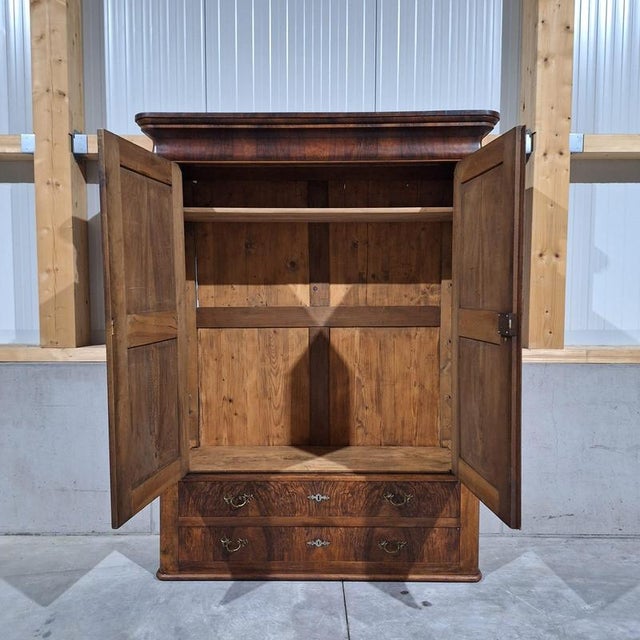 Antique Louis Philippe Walnut Cabinet, 1830s For Sale - Image 15 of 18