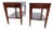 Pair of Vintage Federal Style Mahogany 2 Tier Side Tables on Casters by Mesman For Sale