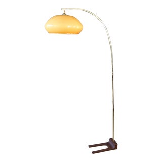 Vintage 70's Mushroom Arc Floor Lamp Italian Style Mid Century Modern Atomic Retro Space Age For Sale