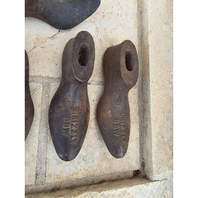 1920s Collection of Five Antique Cast Iron Shoe Last For Sale - Image 5 of 9