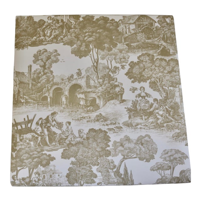Schumacher 18th Century Rural European Scenic Toile Wallpaper Gold on Cream For Sale