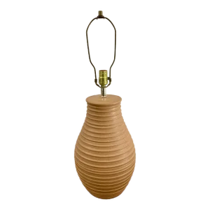 Vintage Smooth Ribbed Terra Cotta Color Plaster Lamp