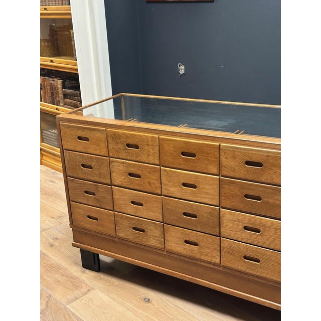 Wood Oak Counter Display Case with 24 Drawers, 1920s For Sale - Image 7 of 11
