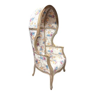 Vintage Floral Balloon, Porter, Canopy Chair For Sale
