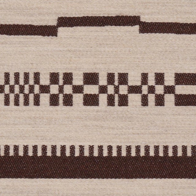 Schumacher Schumacher Skyline Stripes Reversible Fabric In Americano For Sale - Image 4 of 6