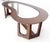 Brown Oiled Walnut Boomerang Kidney Shape Glass Top Stretcher Base Coffee Table Mint! For Sale - Image 8 of 15