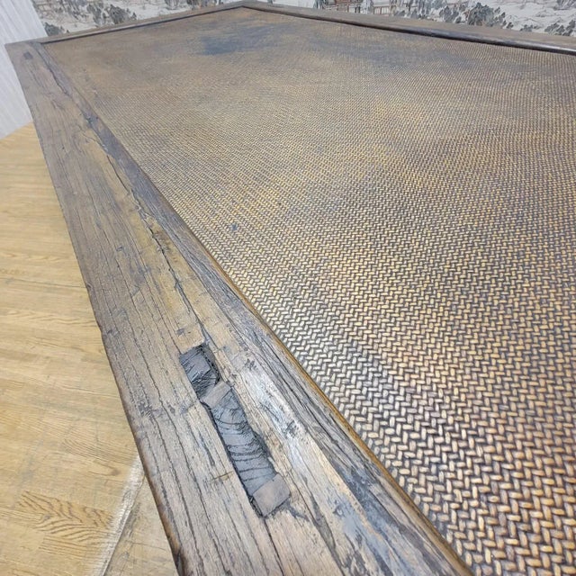 Antique Shanxi Province Ming Dynasty Elm and Rattan Coffee Table For Sale - Image 11 of 13