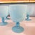 Morgantown Glass 1930s Pretty set of 5 Morgantown Americana turquois blue opaline goblets // demi crystal // water / wine glasses // blue glasses For Sale - Image 4 of 7