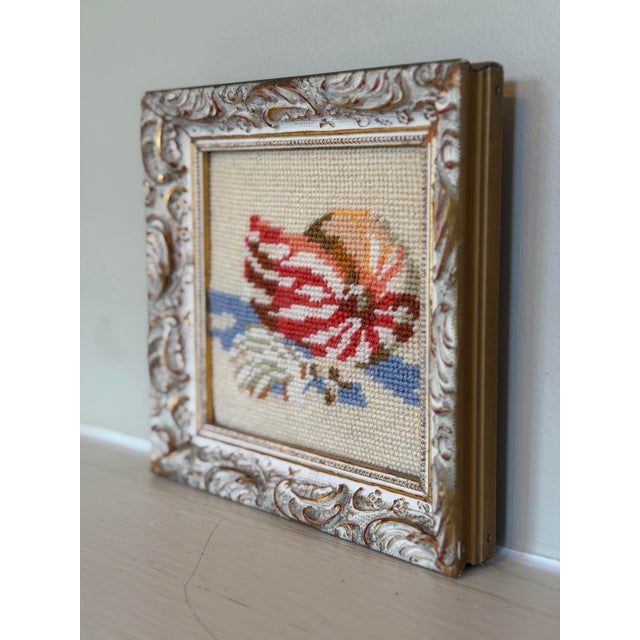 1970s Small Vintage Needlepoint Nautilus Shell For Sale - Image 5 of 5
