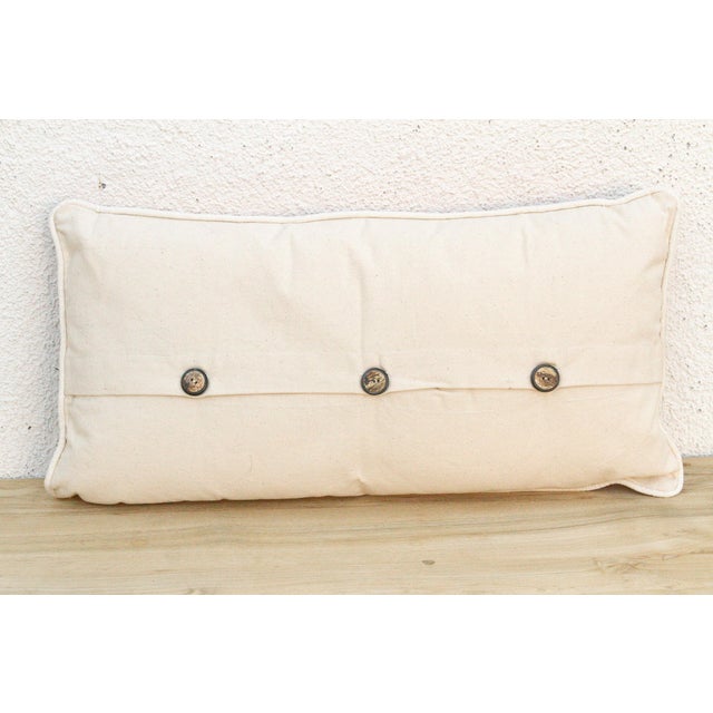 1980s Tara Striped Gujarati Mashru Lumbar Pillow For Sale - Image 5 of 6
