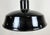 Mid-Century Industrial Black Enamel Factory Lamp, 1950s For Sale - Image 4 of 15