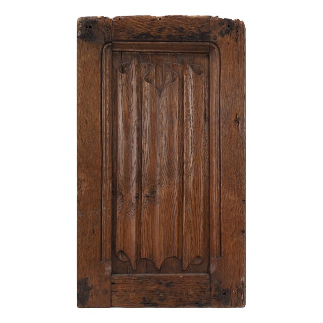 16th Century Gothic Carved Oak Relief Panel, France For Sale