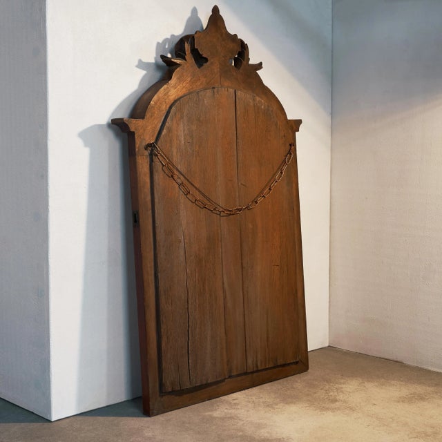 Wood ly Patinated Mirror in Carved Mahogany Frame, 1890s For Sale - Image 7 of 8