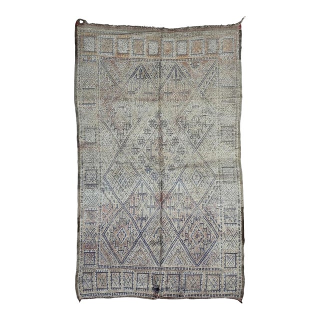 Faded Moroccan Beni Mguild Rug - 10.6 X 6.2 Ft For Sale
