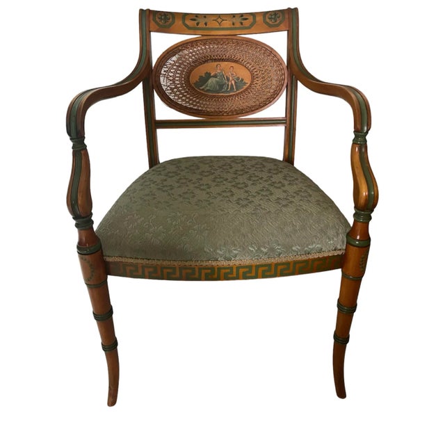 Wood 1950s Adams Style Neoclassical Hollywood Regency Chair For Sale - Image 7 of 7