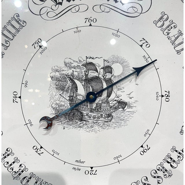 Mid 20th Century Mid-Century French Louis XV Carved Giltwood Wall Barometer For Sale - Image 5 of 10