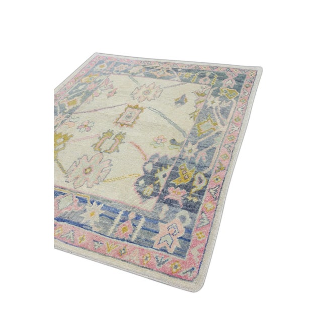 Beige 21st Century Handwoven Oriental Desert Sand & Gray Turkish Oushak Rug 5'8" X 6'11" For Sale - Image 8 of 9