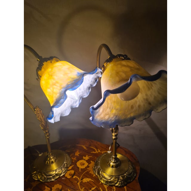 Brass Bedside Lamps, 1975, Set of 2 For Sale - Image 6 of 7