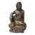Vintage Chinese Golden Red Brown Lacquer Wood Bodhisattva Statue For Sale