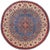 Boho Chic Kazak Light Blue/Beige Wool Round Rug- 8'0''x8'0'' For Sale - Image 9 of 9