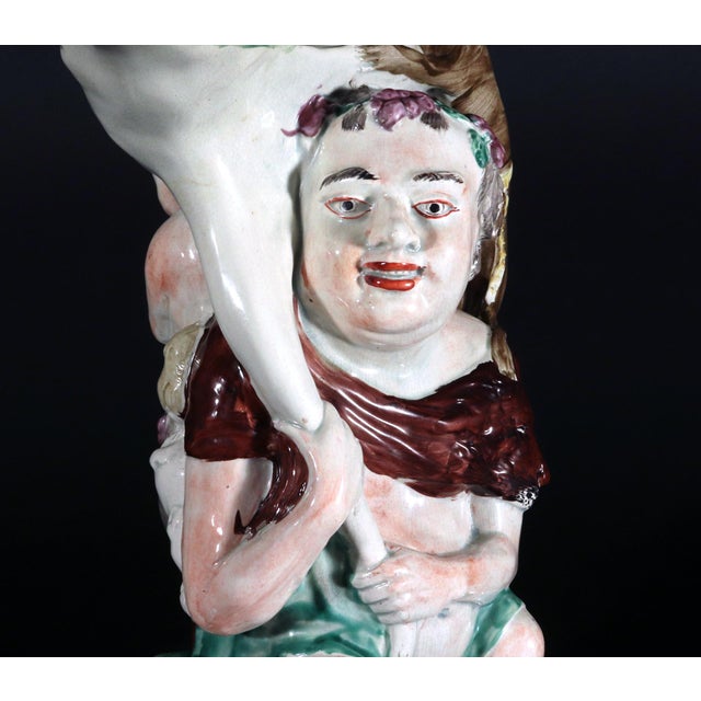 English Staffordshire Pearlware Pottery Large Bacchus Jug For Sale - Image 10 of 11