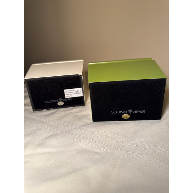 Mid-Century Modern Global Views Mid-Century Style Lacquered Tea Caddy Decorative Boxes - A Pair For Sale - Image 3 of 3