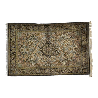 1970's Persian Silk Qum,3'7" X 5'8" For Sale