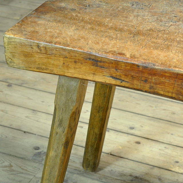 Vintage Oak Butcher's Table, 1920 For Sale - Image 9 of 12