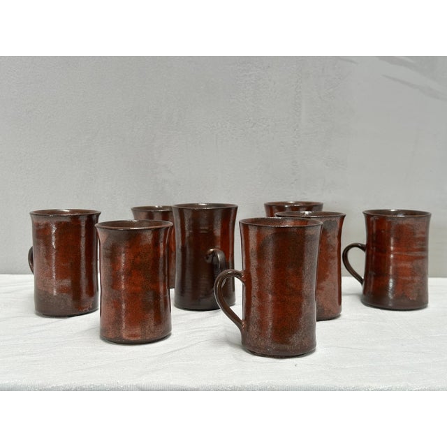 Vintage Ceramic Coffee Mugs by Carry Heesen, Set of 8 For Sale - Image 9 of 9