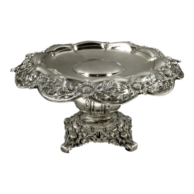 Late 19th Century Tiffany & Co. Sterling Silver Chrysanthemum Tazza, C. 1895 For Sale