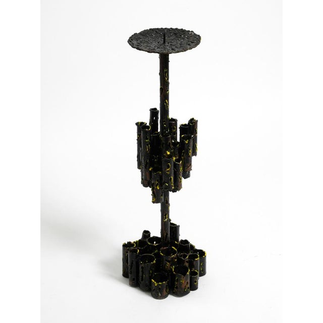 Large Italian Sculptural Brutalist Iron Candleholder by Marcello Fantoni, 1950s For Sale - Image 14 of 14