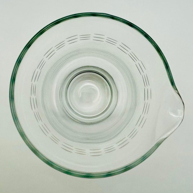 1990’s Clear Etched Glass Carafe For Sale - Image 4 of 11