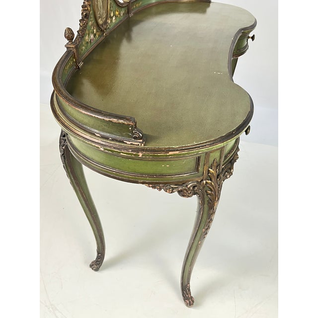 Vintage Italian Venetian Painted Kidney-Shaped Writing Desk or Vanity For Sale - Image 13 of 18