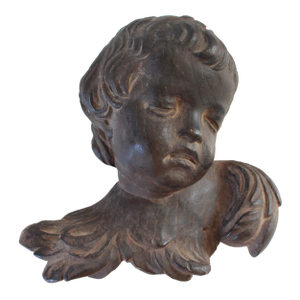 Vintage Plaster Cherub Sculpture Wall Hanging