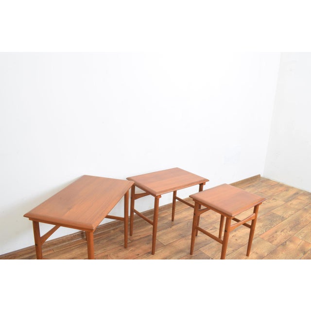 Mid-Century Danish Teak Nesting Tables, 1960s, Set of 3 For Sale - Image 9 of 13