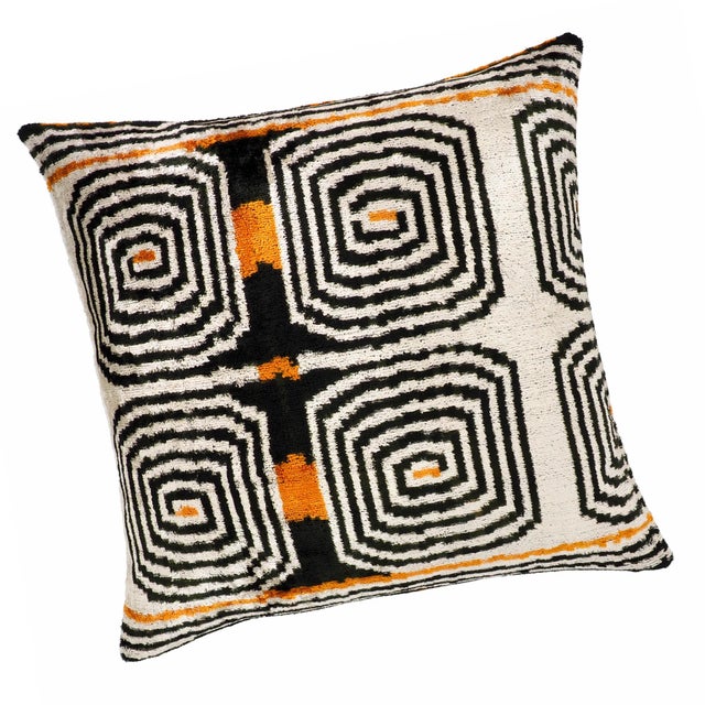 Cushion Cover Silk Velvet Ikat / Organic Linen 40x40cm VL032 main image 0
