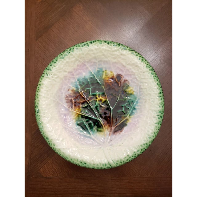 Green Antique Majolica Compote Dish For Sale - Image 8 of 9